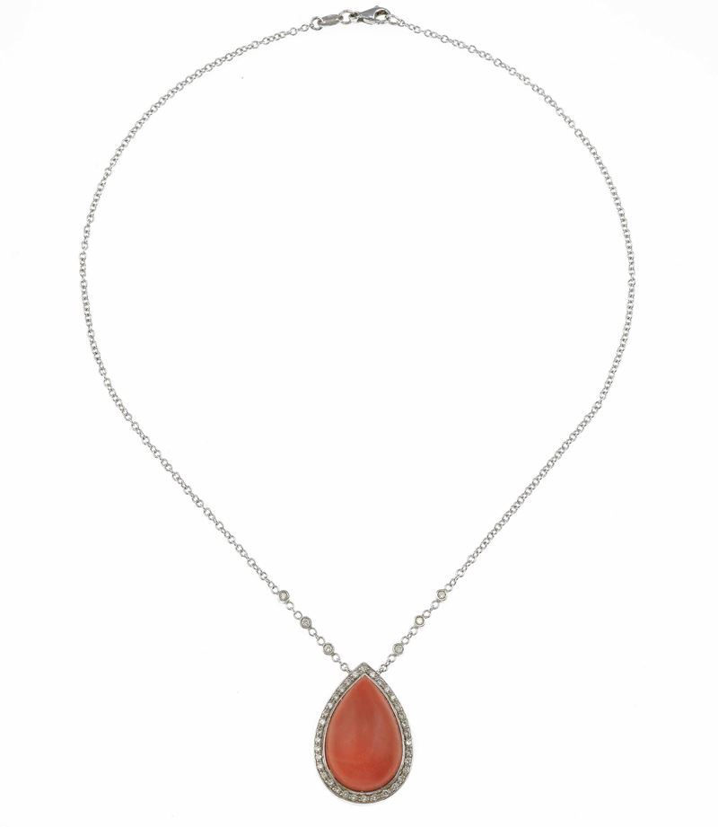 Coral and diamond necklace  - Auction Fine Jewels - Cambi Casa d'Aste