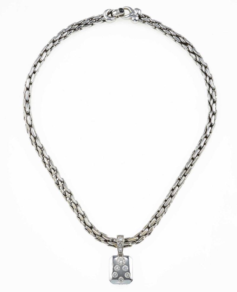 Diamond and gold pendant necklace  - Auction Fine Jewels - Cambi Casa d'Aste