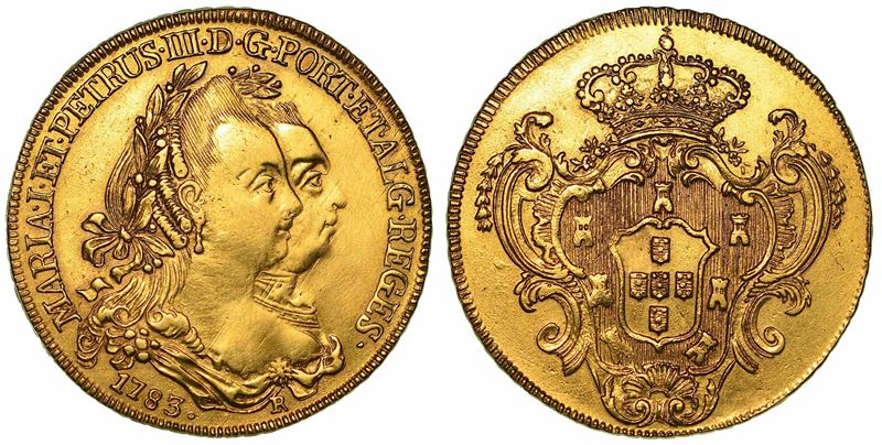 BRASILE. MARIA e PEDRO III, 1777-1786. Peça (6400 Reis) 1783. Rio de Janeiro.  - Asta Numismatica - I - Cambi Casa d'Aste