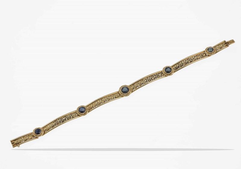 Sapphire and gold bracelet  - Auction Jewels - Cambi Casa d'Aste