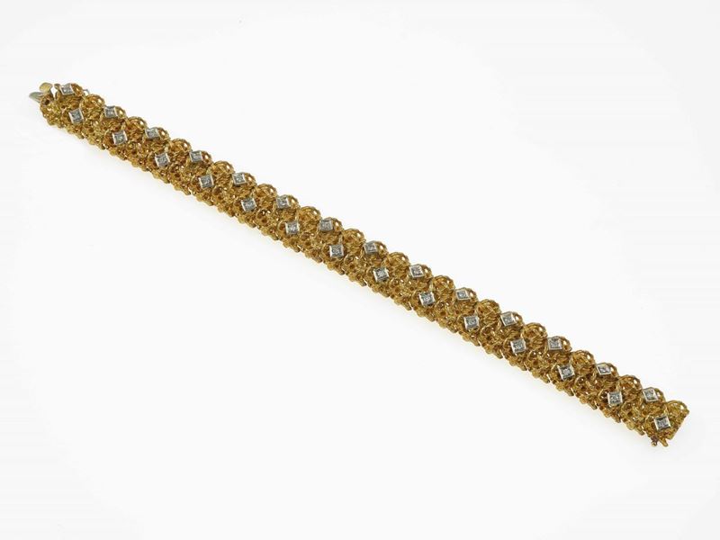 Bracciale con diamanti taglio huit-huit, oro giallo  - Asta Fine Jewels - Cambi Casa d'Aste