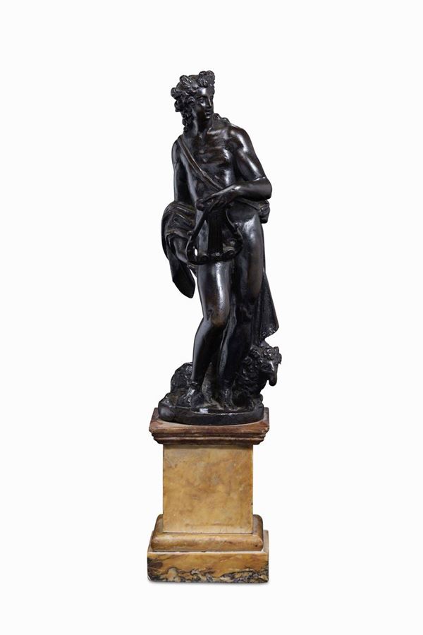 Apollo citaredo. Bronzo fuso e patinato. Arte veneta del XVII secolo. Ambito di Girolamo Campagna (Verona 1550 - Venezia 1626)