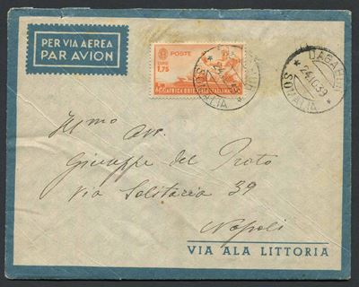 1939, Dagabur (somalia), Busta Affrancata con Lire 1,75 di a.o.I.