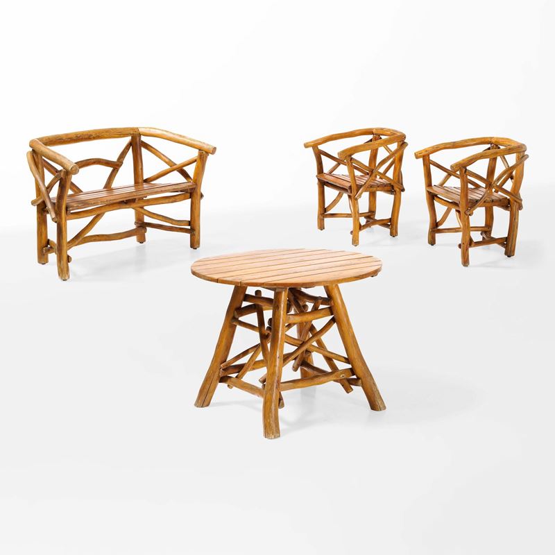 Set di divano, due poltrone e tavolo  - Auction Design - Cambi Casa d'Aste