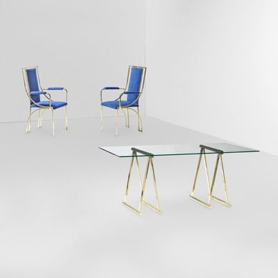 Set di Tavolo Scrivania e Due Poltroncine