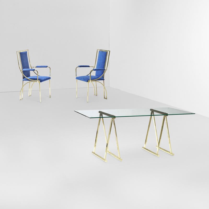 Set di tavolo scrivania e due poltroncine  - Asta Design - Cambi Casa d'Aste