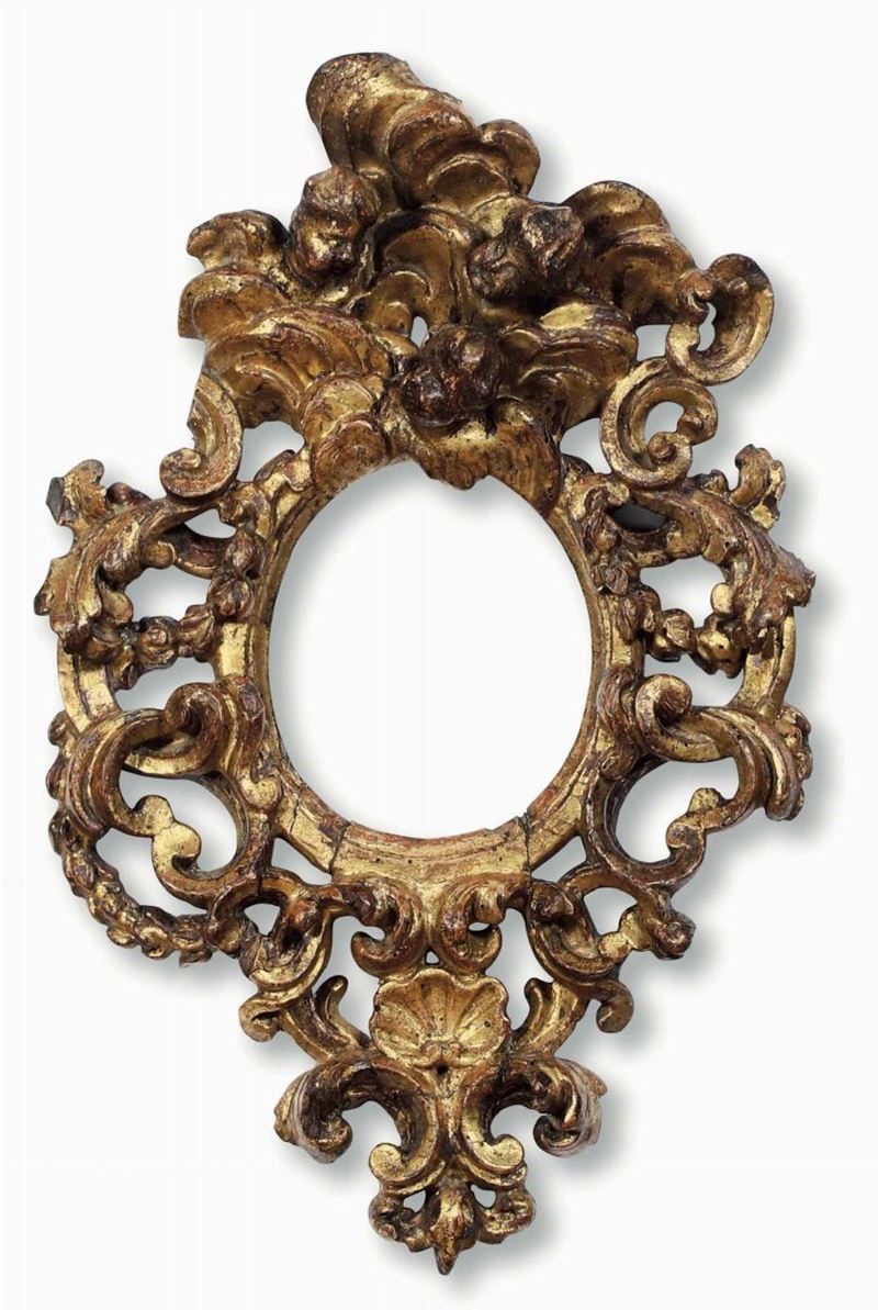 Cornice ovale barocca in legno intagliato e dorato, Roma XVII secolo  - Auction Frames - Cambi Casa d'Aste