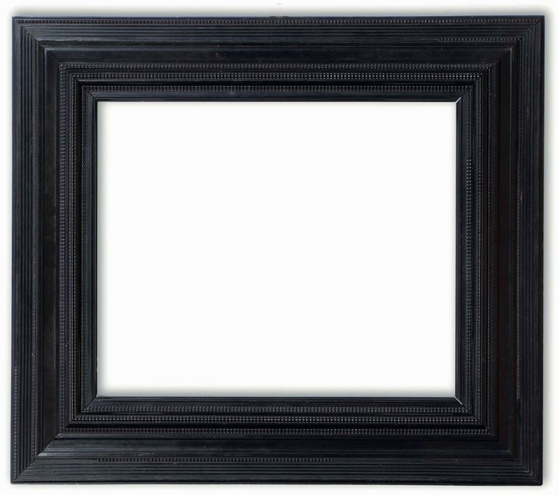 Cornice guillochè in legno ebanizzato, XIX secolo  - Auction Frames - Cambi Casa d'Aste