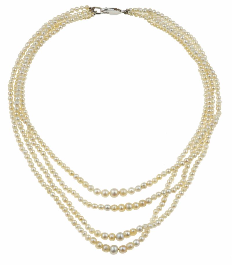 Natural pearl necklace. Gemmological Report CISGEM n. 15681  - Auction Fine Jewels - Cambi Casa d'Aste