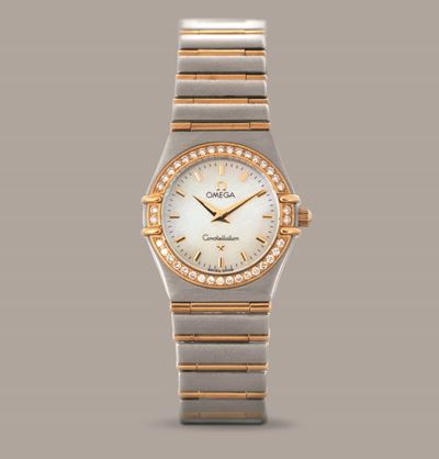 Omega - Costellation Lady, Quadrante Madreperla con Indici Applicati Acciaio e Oro e Movimento al...