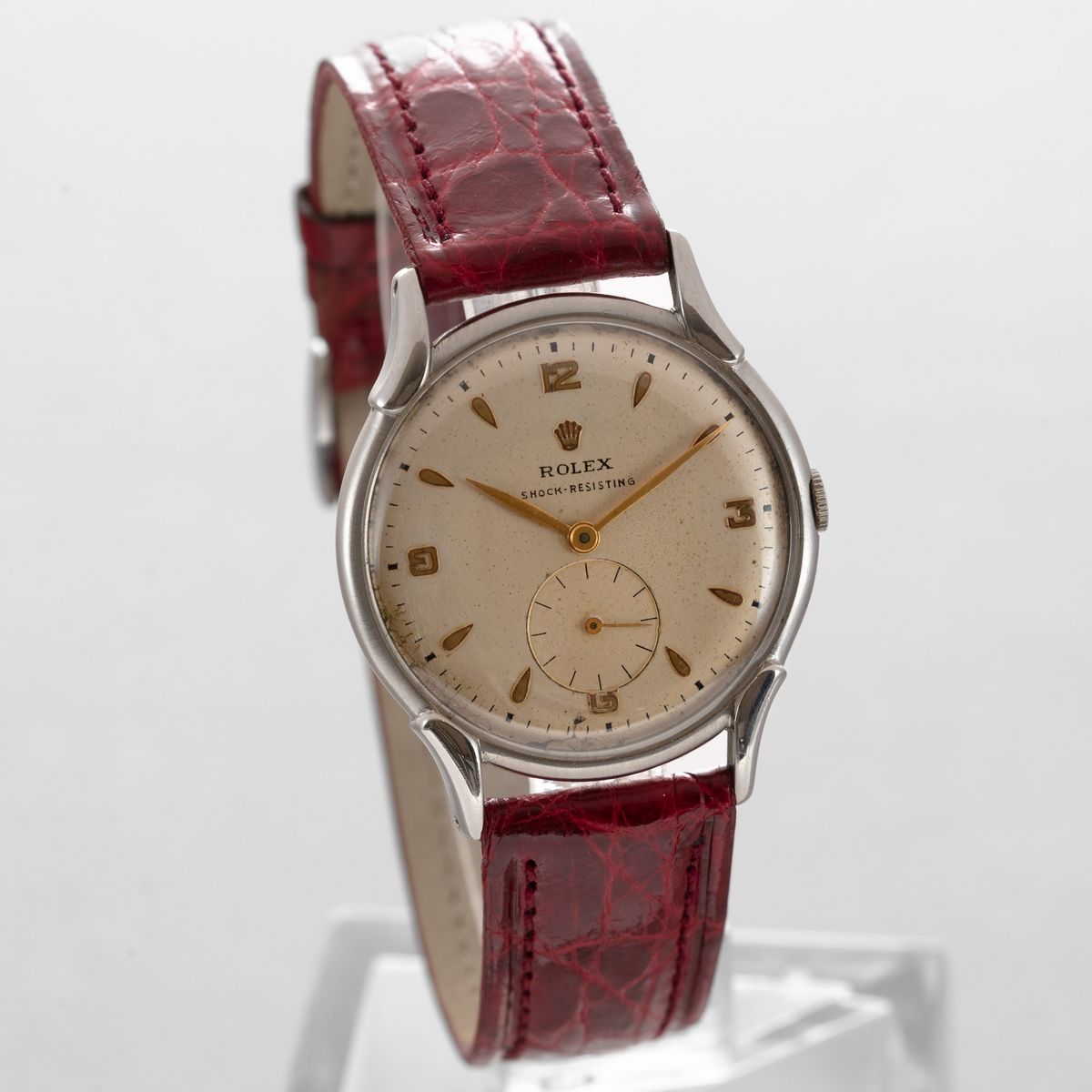 Rolex - Precision Ref 4498 in Acciaio con Fondello a Scatto, Anse Riportate, Quadrante Argentè co...