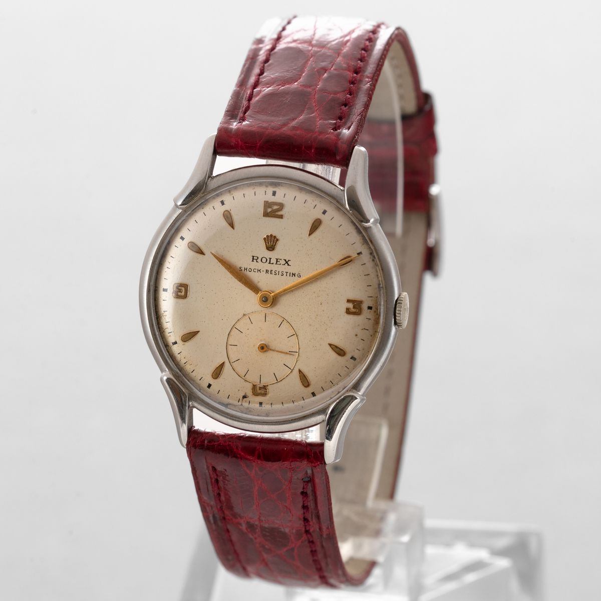 Rolex - Precision Ref 4498 in Acciaio con Fondello a Scatto, Anse Riportate, Quadrante Argentè co...