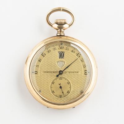 Modernista - Orologio da Tasca in Oro 18 Kt, Quadrante con Lancetta Minuti Flyback e Ora Digitale...
