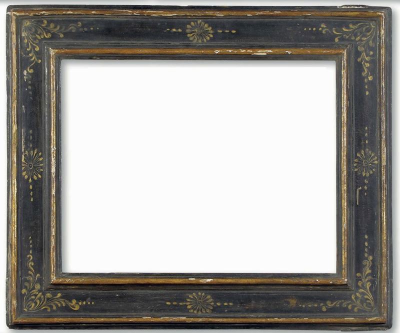 Cornice a cassetta in legno ebanizzato e racemi dorati, Italia centrale XVII secolo  - Auction Frames - Cambi Casa d'Aste