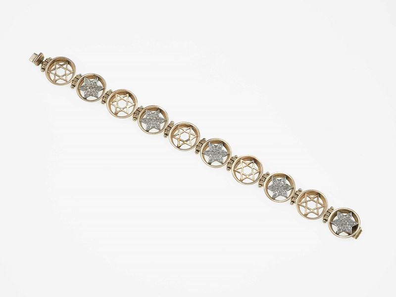 Diamond and low karat gold bracelet  - Auction Fine Jewels - Cambi Casa d'Aste