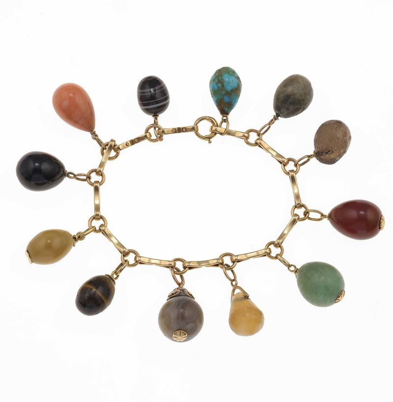 Hardstone and gold bracelet  - Auction Jewels - Cambi Casa d'Aste