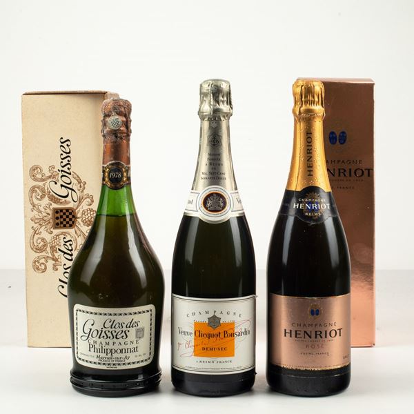 Philipponnat, Champagne Clos de Goisses Henriot, Champagne Brut Rosé Veuve Clicquot, Champagne Demi Sec