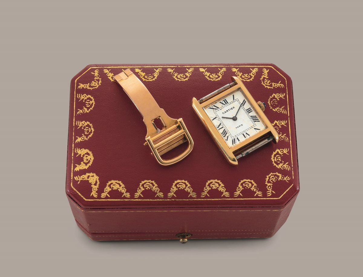 Cartier - Must Paris in Oro 18k Carica Manuale, Quadrante Bianco con Numeri Romani con Astuccio O...