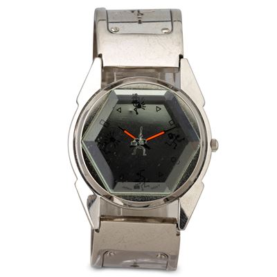 Orologio al Quarzo di Forma con Bracciale Rigido e Vetro Esagonale, 34 MM