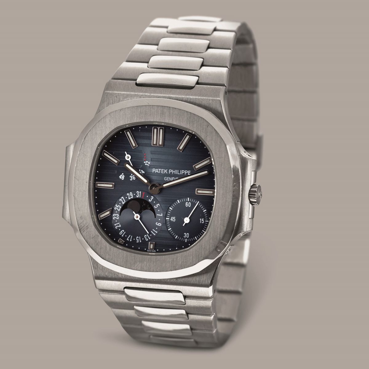 Patek Philippe - Nautilus Ref 3712 in Acciaio con Fasi Lunari Riserva di Carica a Ore Sette, Funz...