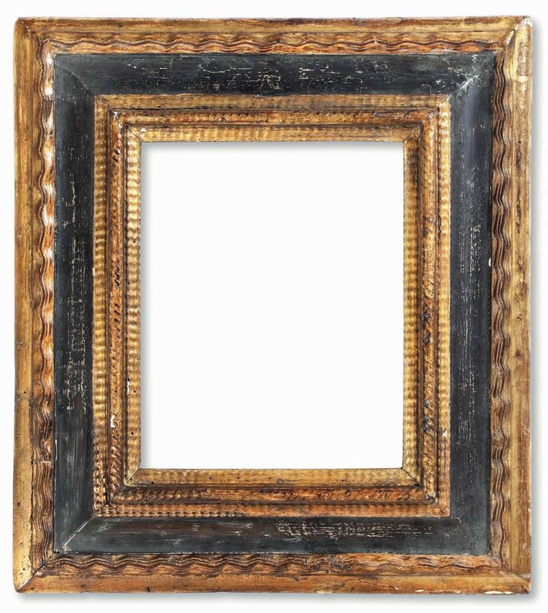 Cornice Guilloche ebanizzata e dorata, Lombardia XVIII secolo  - Auction Frames - Cambi Casa d'Aste