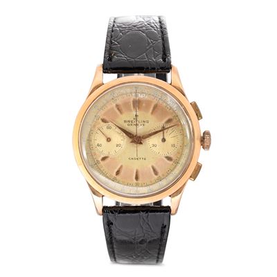 Breitling Cadette Cronografo Due Contatori, Tasti Quadri, in Oro Giallo 18k, Carica Manuale, Quad...