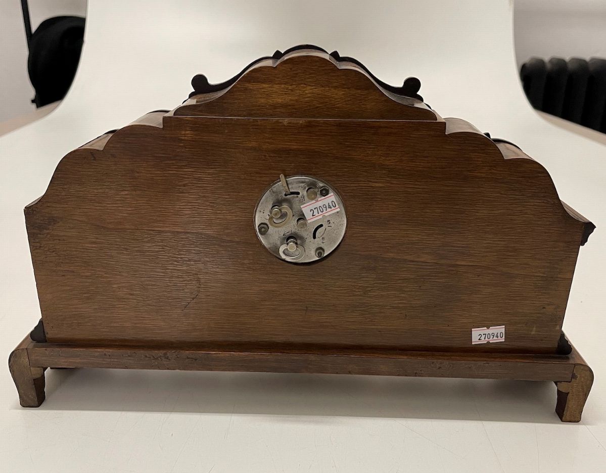 Pendola da Tavolo Art Decò in Radica