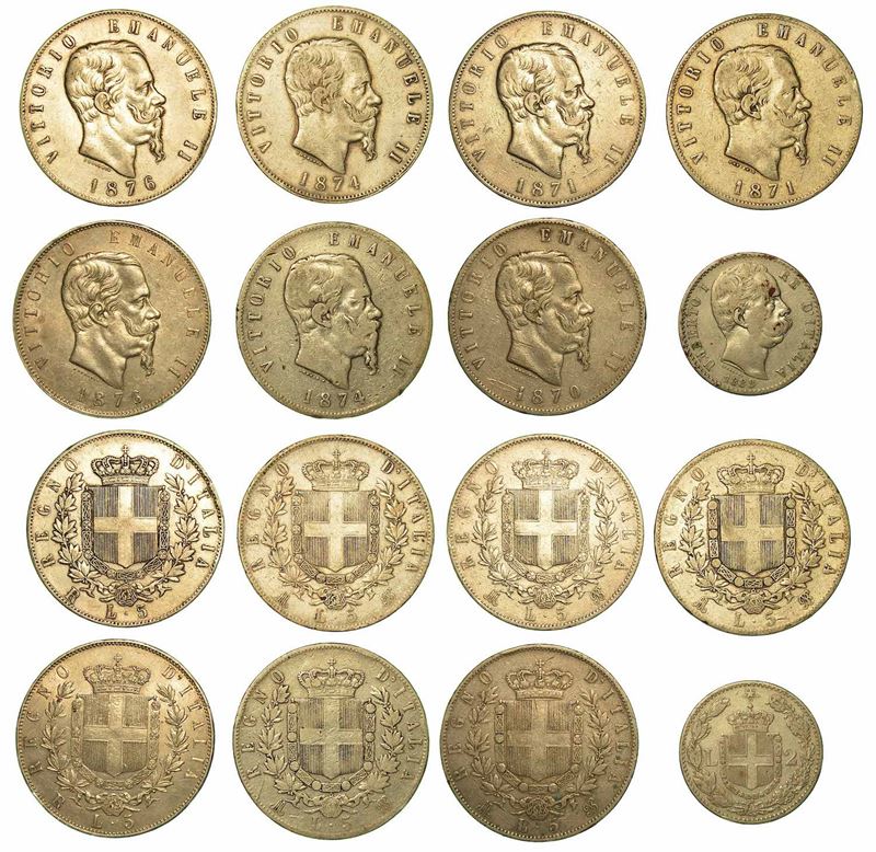 REGNO D'ITALIA. Lotto di otto monete.  - Auction Numismatics - I - Cambi Casa d'Aste