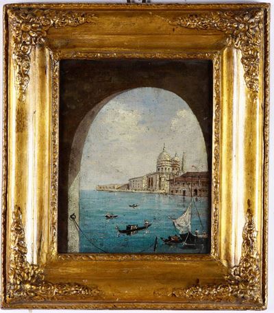 Veduta di Venezia con S. Maria della Saluta e Punta della Dogana