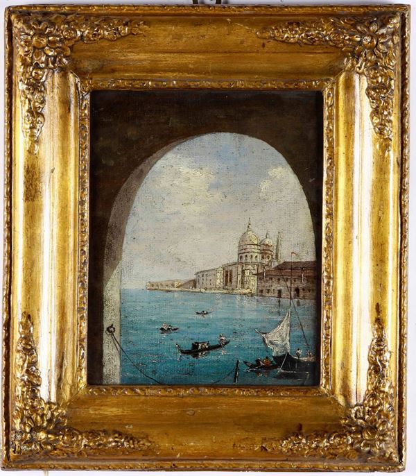 Veduta di Venezia con S. Maria della Saluta e Punta della Dogana