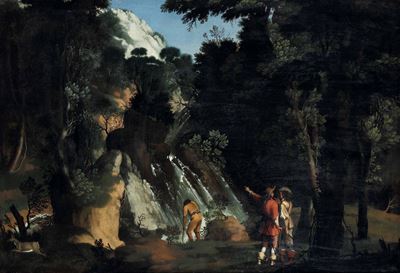 Paesaggio con Cascata e Soldati