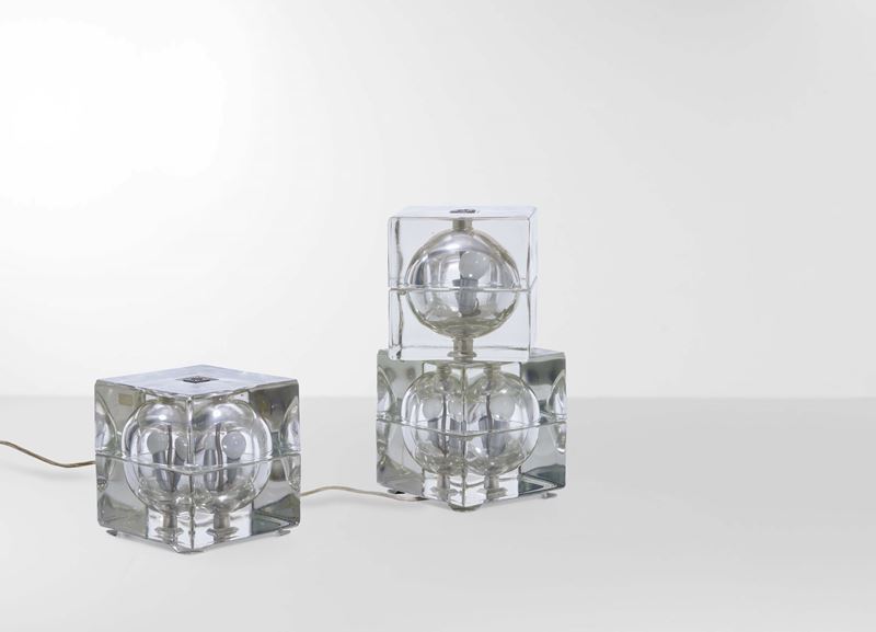 Alessandro Mendini : Tre lampade da tavolo mod. Cubosfera  - Asta Design - Cambi Casa d'Aste