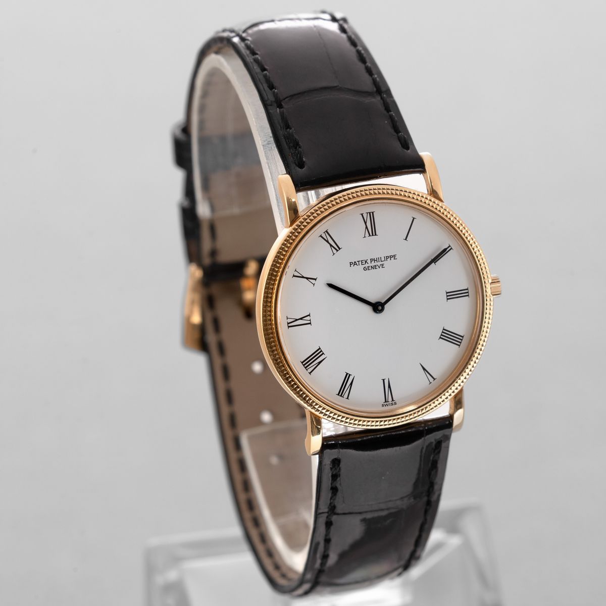 Patek Philippe - Elegante Calatrava Clos De Paris in Oro Giallo 18k, Quadrante Bianco con Numeri ...