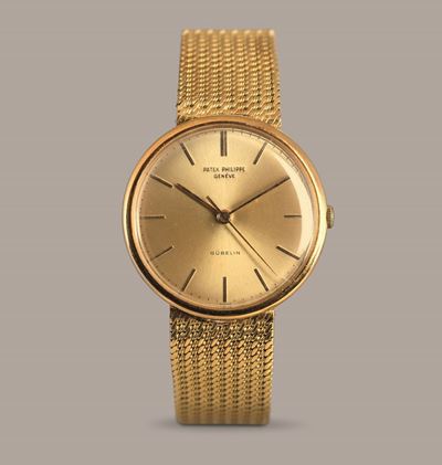 Patek Philippe - Calatrava in Oro Giallo 18k Braccialato, Quadrante Dorato Personalizzato per "gu...