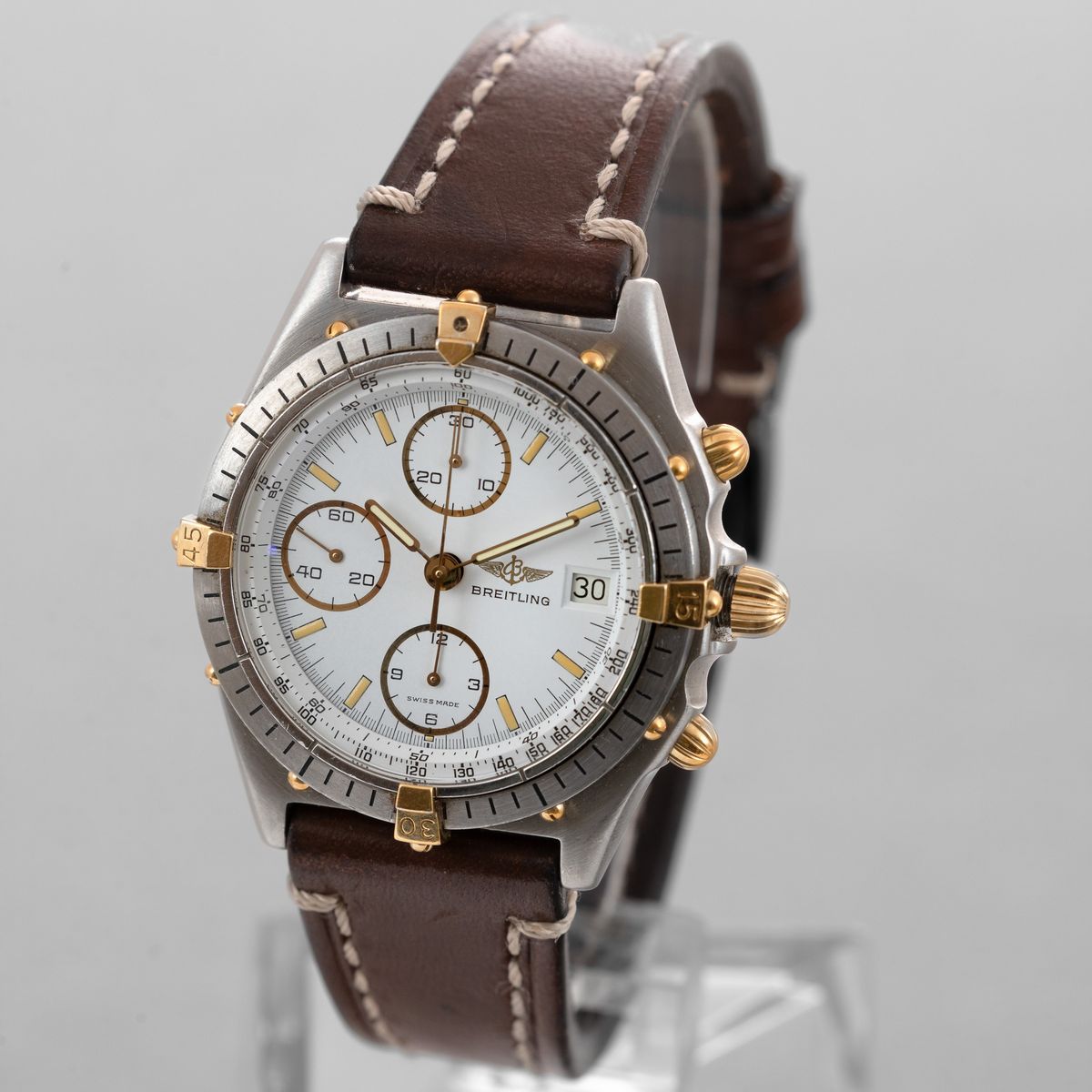 Breitling - Chronomat Acciaio e Oro Cronografo Automatico Tre Contatori Verticali, con Ghiera Gir...