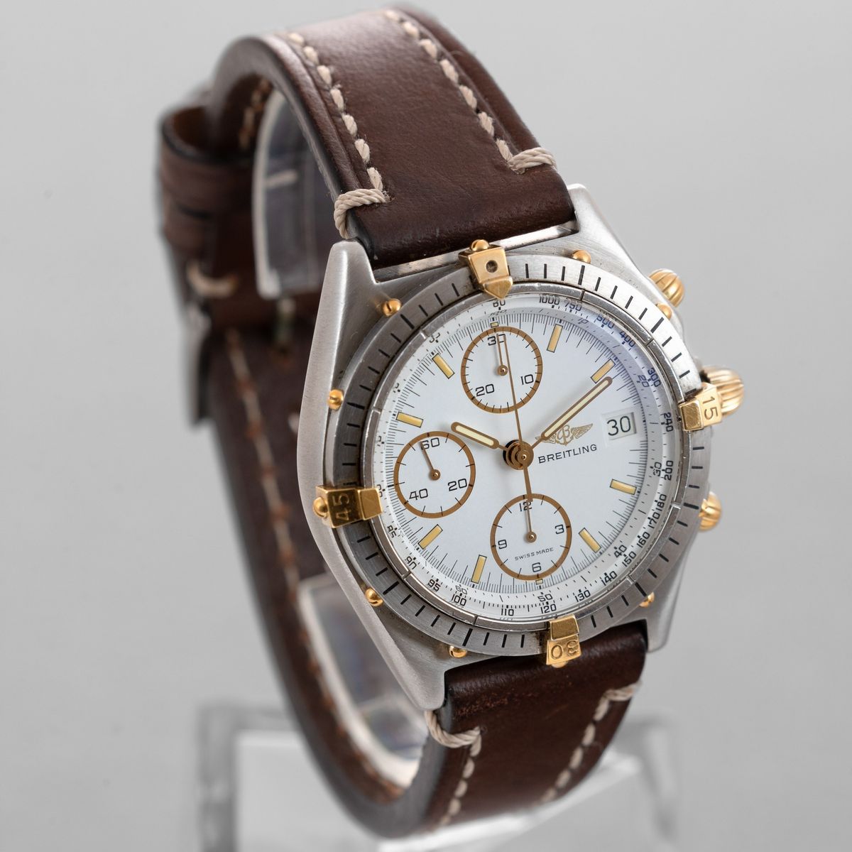 Breitling - Chronomat Acciaio e Oro Cronografo Automatico Tre Contatori Verticali, con Ghiera Gir...