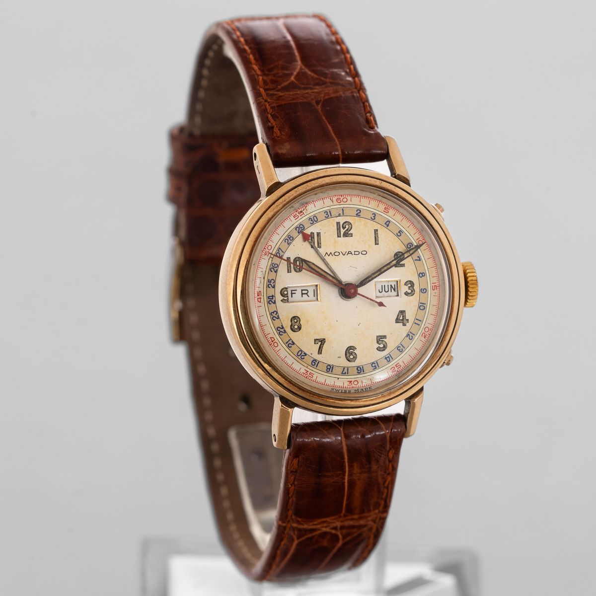 Movado - Orologio da Polso in Oro 14k, Carica Manuale con Triplo Calendario con Quadrante Fanè e ...