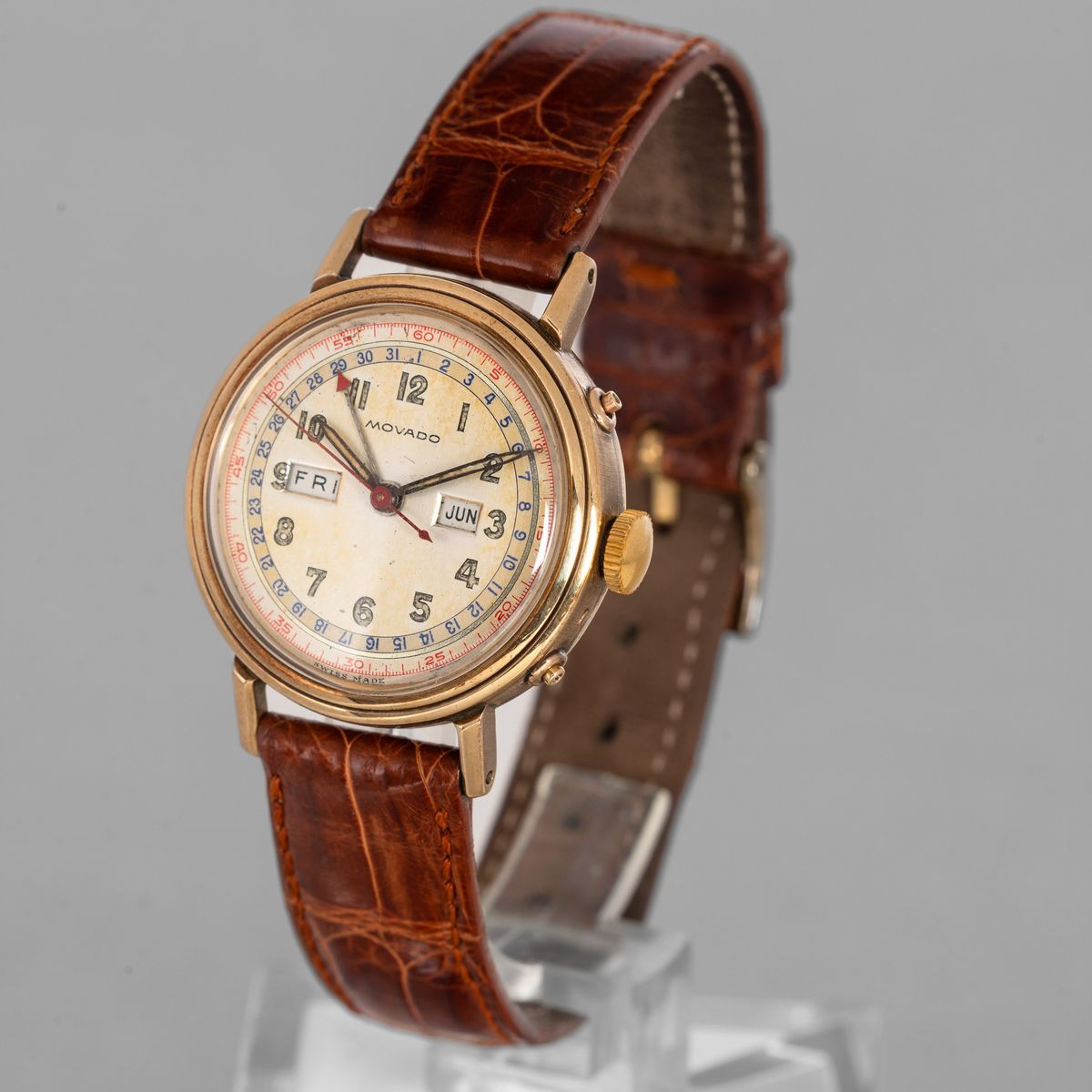 Movado - Orologio da Polso in Oro 14k, Carica Manuale con Triplo Calendario con Quadrante Fanè e ...