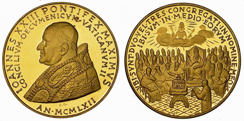 VATICANO. GIOVANNI XXIII, 1958-1963. Medaglia in oro. Secondo Concilio Ecumenico Vaticano, 1962.  - Auction Numismatics - Cambi Casa d'Aste