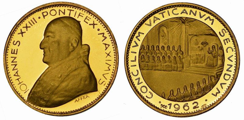 VATICANO. GIOVANNI XXIII, 1958-1963. Medaglia in oro. Secondo Concilio Ecumenico Vaticano, 1962.  - Asta Numismatica - Cambi Casa d'Aste