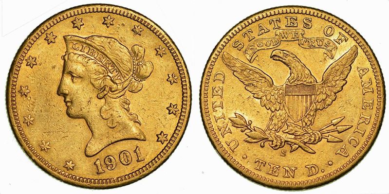 USA. REPUBLIC. 10 Dollars 1901. San Francisco.  - Asta Numismatica - Cambi Casa d'Aste