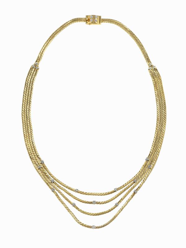 Gold and diamond necklace