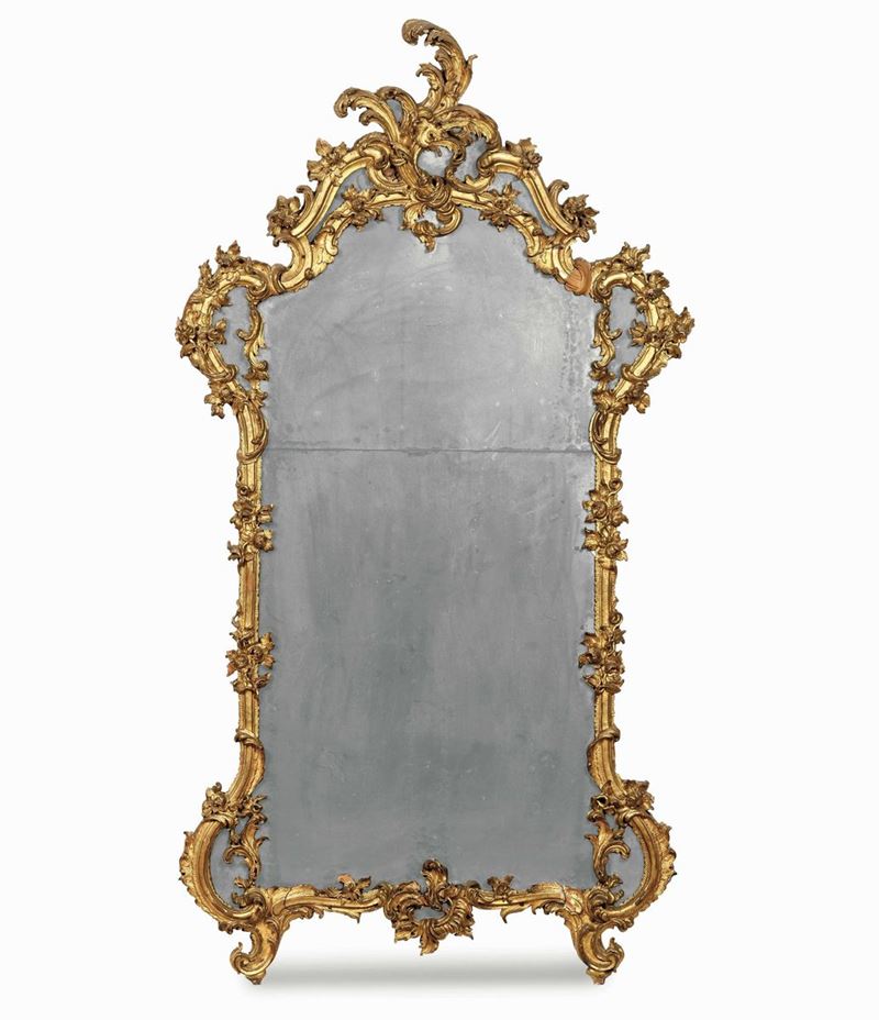 Specchiera in legno intagliato e dorato. Genova XVIII secolo  - Auction Italian Mansions - Cambi Casa d'Aste