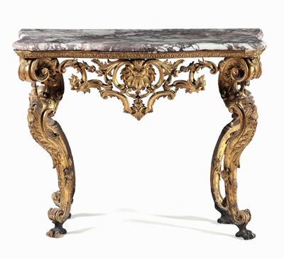 Consolle in Legno Intagliato e Dorato. XVIII Secolo