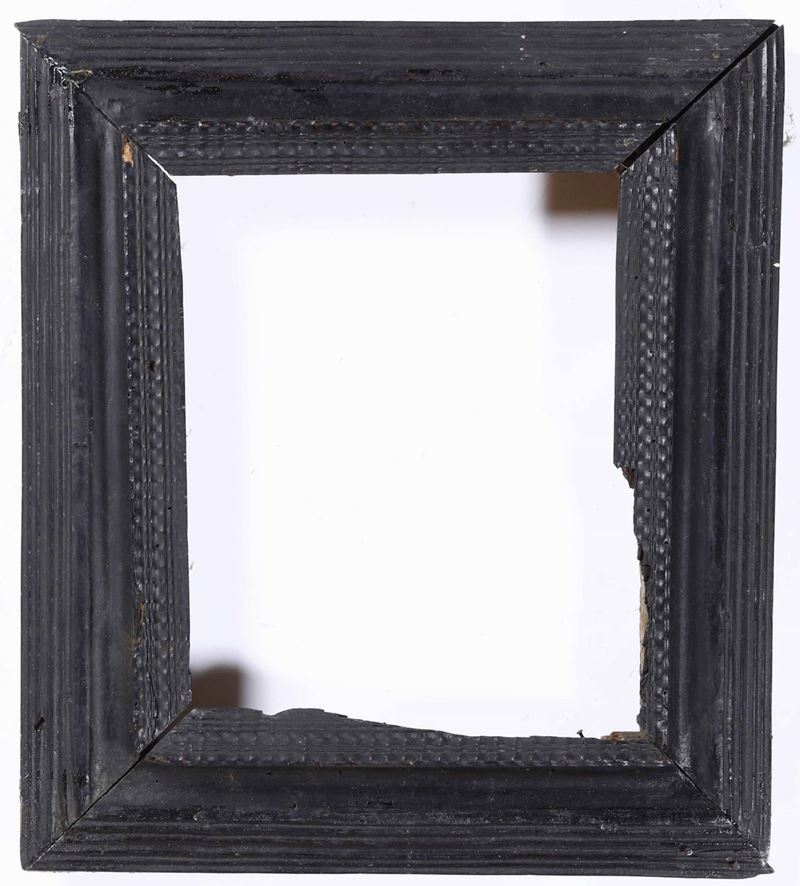 Cornice guillochè in legno ebanizzato, Lombardia XVII secolo  - Auction Frames - Cambi Casa d'Aste