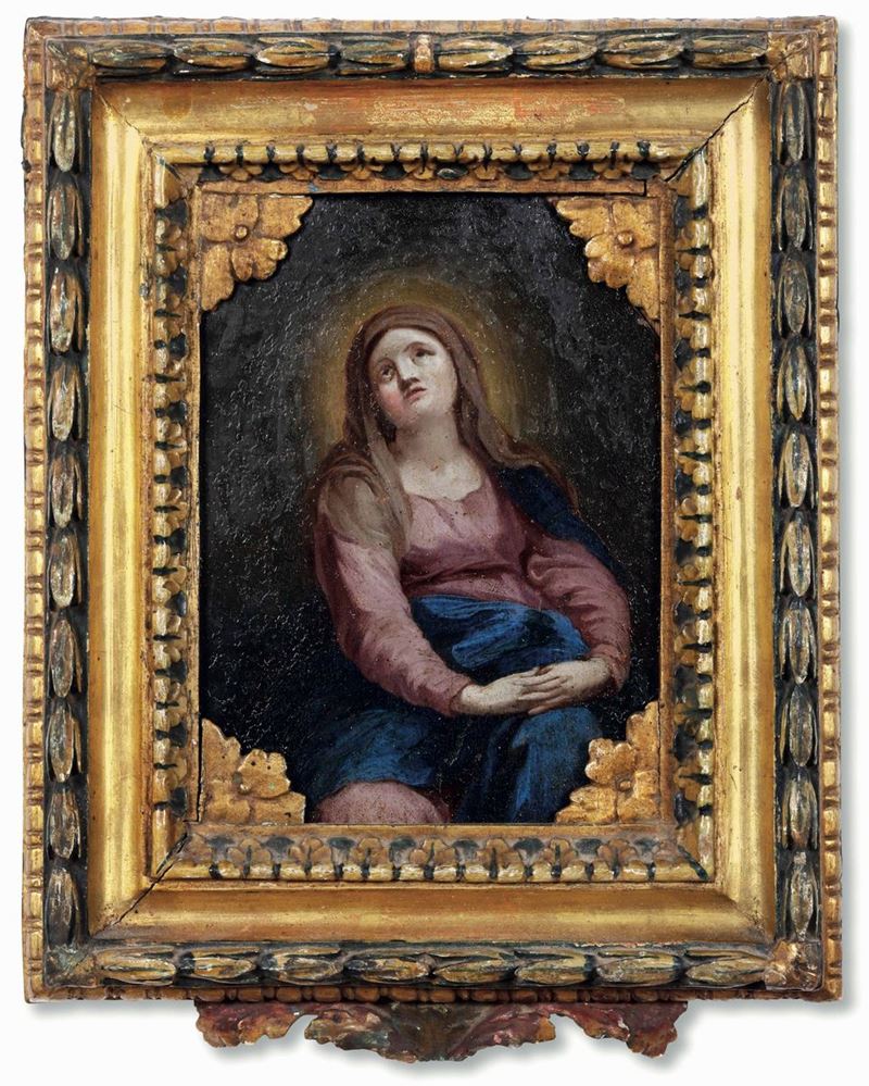 Piccola cornice intagliata, dipinta e dorata. Emilia XVIII secolo  - Auction Frames - Cambi Casa d'Aste