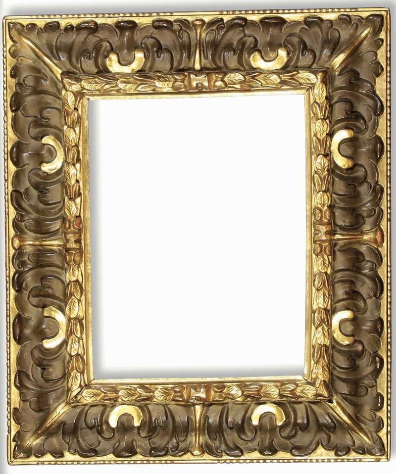 Cornice in legno intagliato, laccato e dorato. Bologna XVII secolo  - Auction Frames - Cambi Casa d'Aste