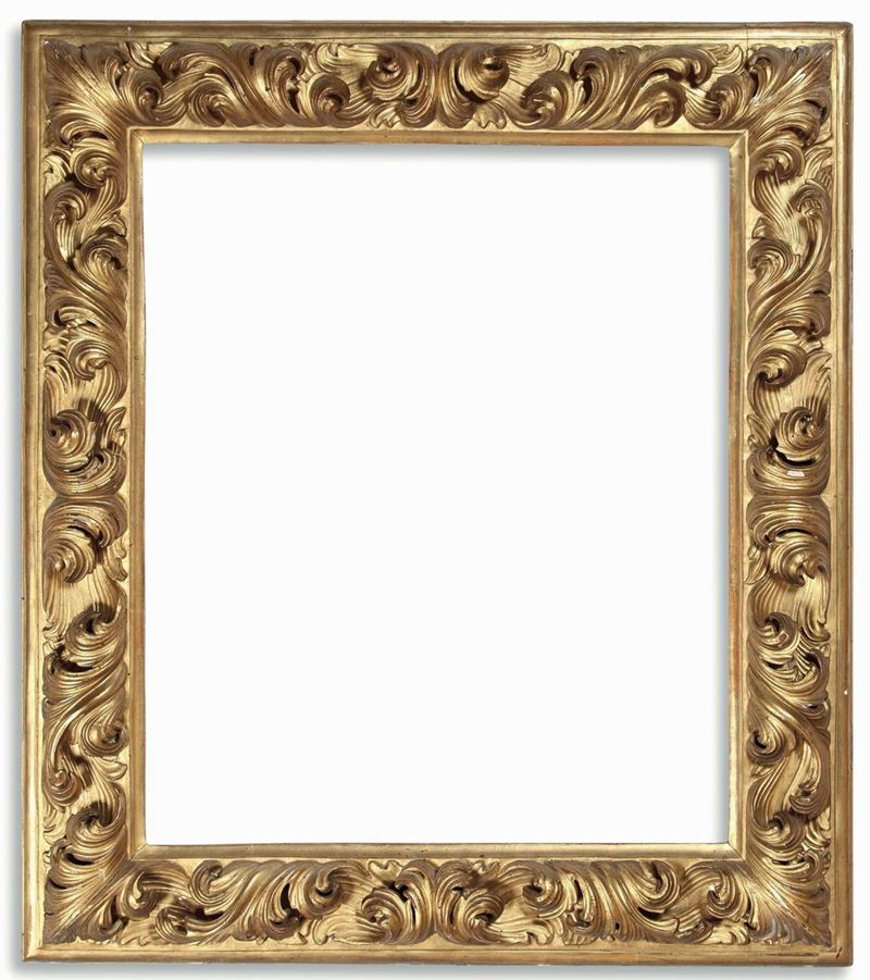 Cornice in legno intagliato e dorato. Veneto XIX secolo  - Auction Frames - Cambi Casa d'Aste