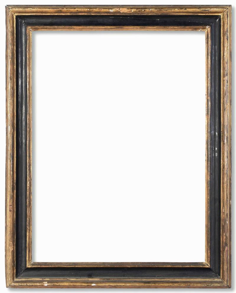Cornice modanata “Salvator Rosa” ebanizzata e dorata.  Lombardia XVIII secolo  - Auction Frames - Cambi Casa d'Aste