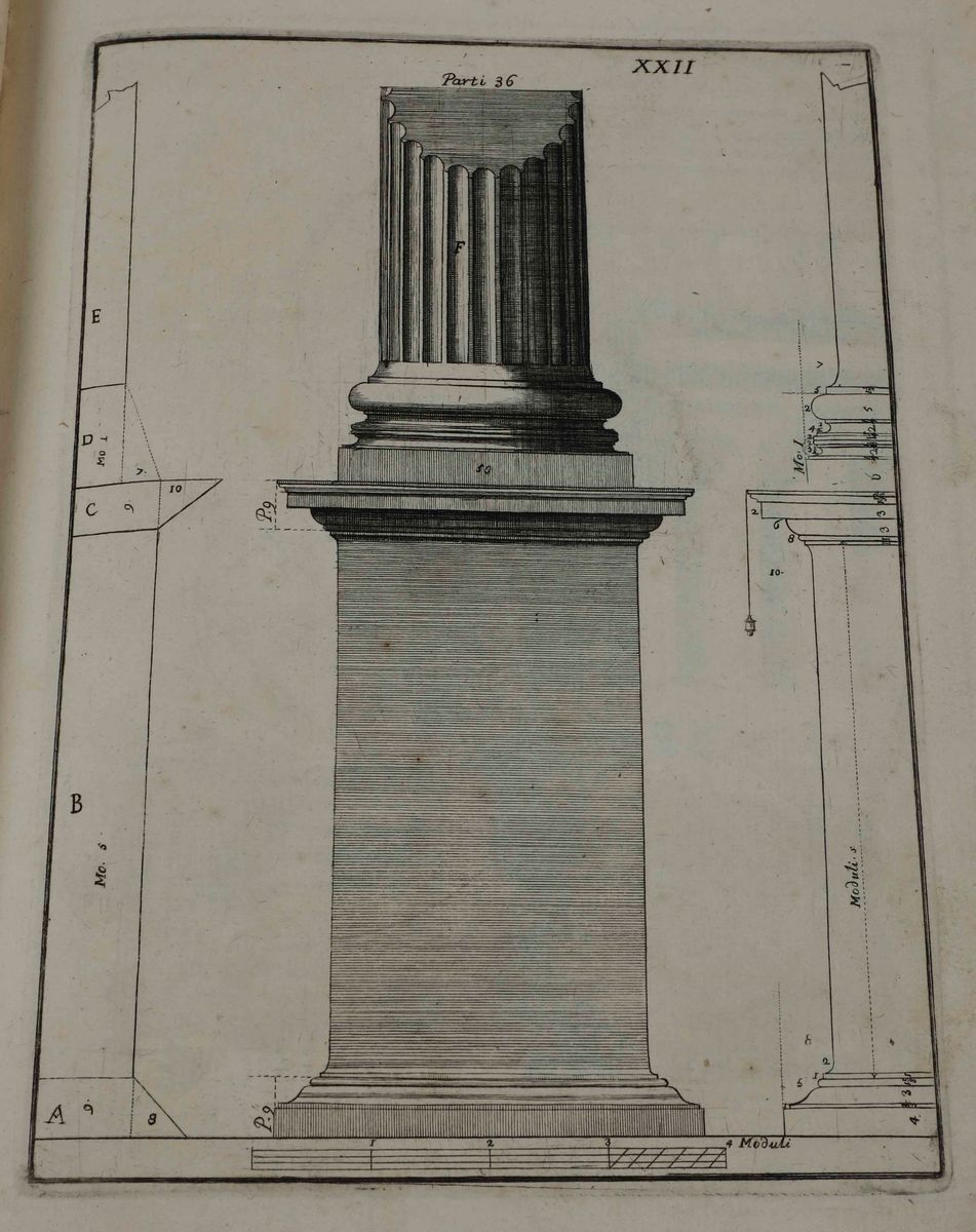 Architettura Raccolta di Tavole Provenienti da Opera Settecentesca.